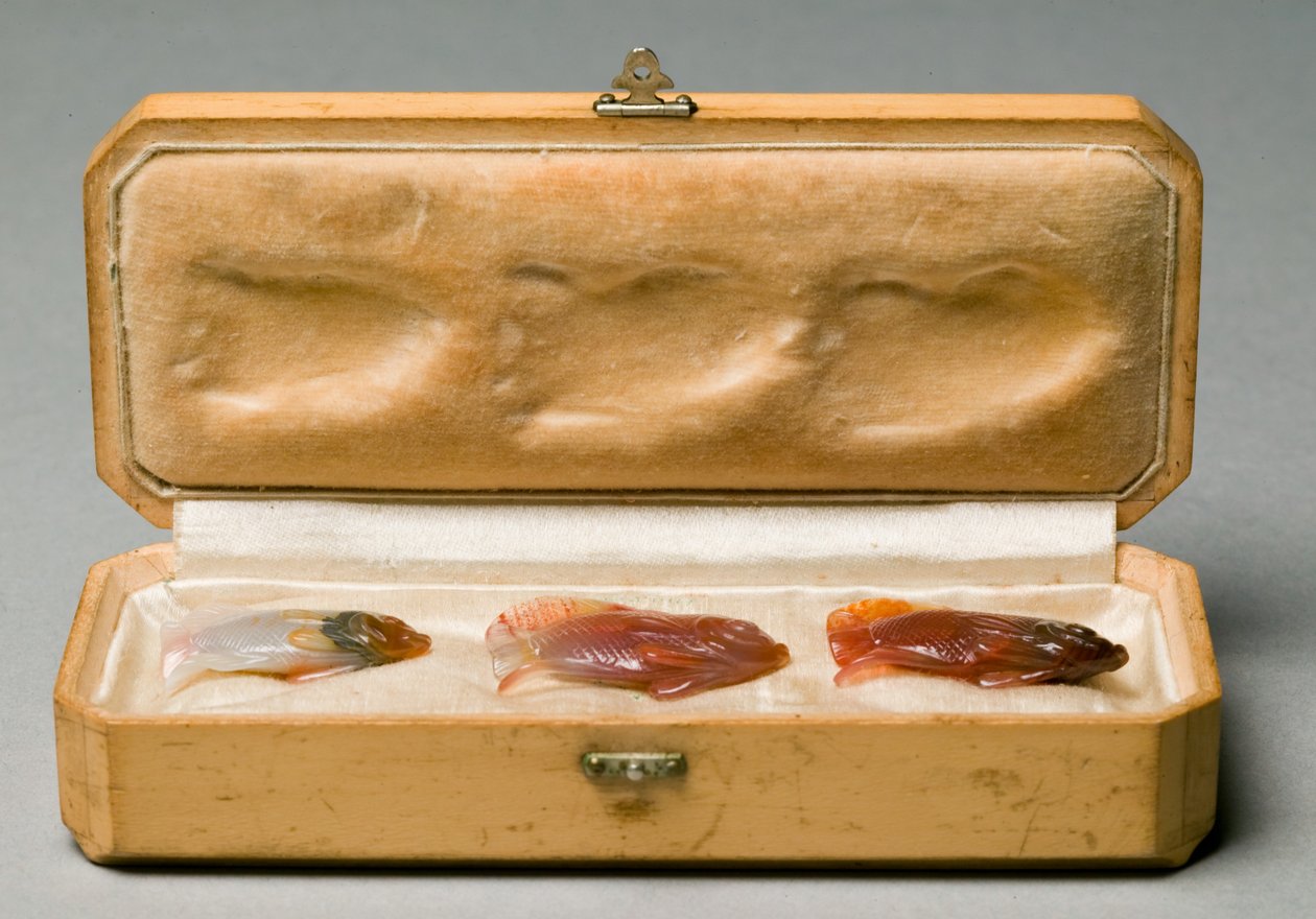 Zestaw trzech ryb w oryginalnym pudełku, ok.1890 autorstwa Carl Fabergé