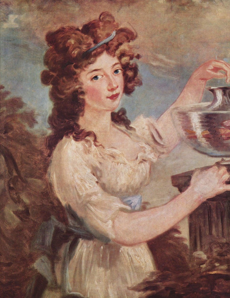 Portret młodej damy ze złotą rybką autorstwa Carl Frederik von Breda