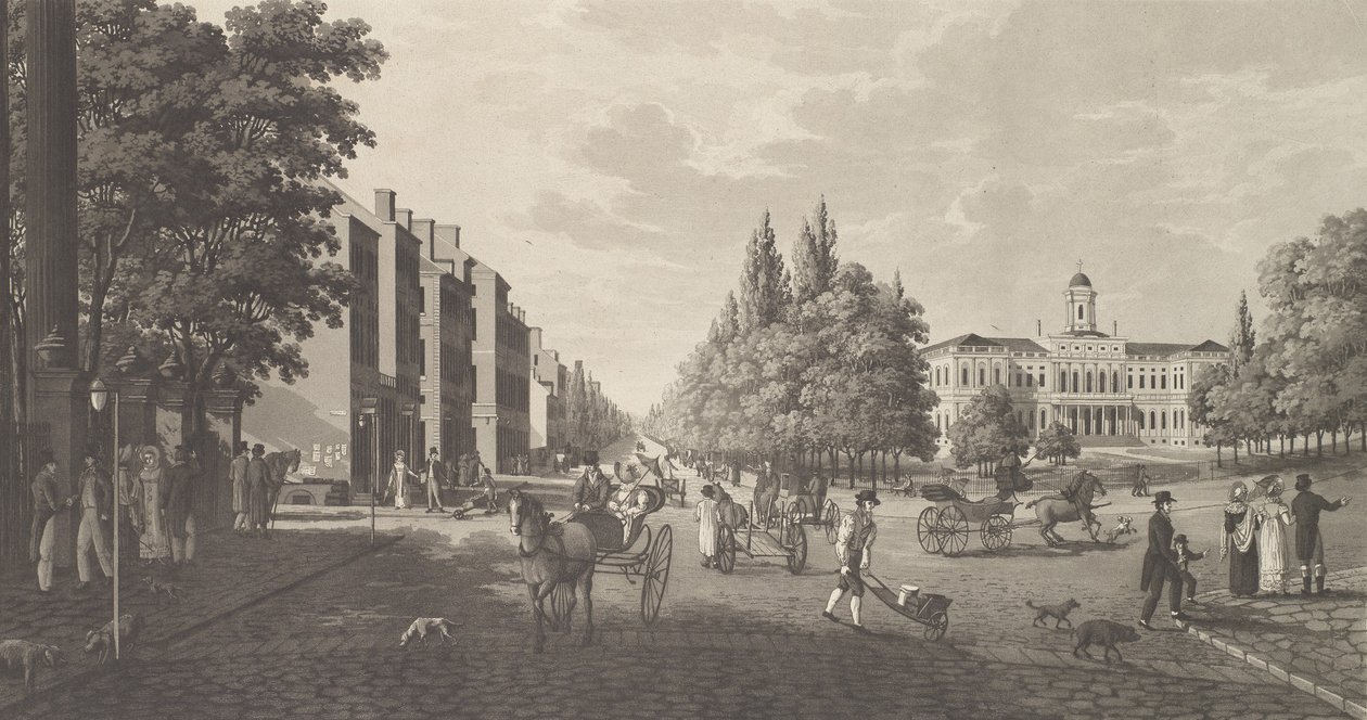 Broadway i ratusz w Nowym Jorku Broadway i ratusz w Nowym Jorku, 1824. autorstwa Carl Fredrik Akrell