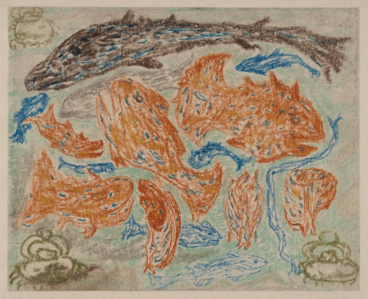 Gelbe Fische und blaue Krabben autorstwa Carl Fredrik Hill