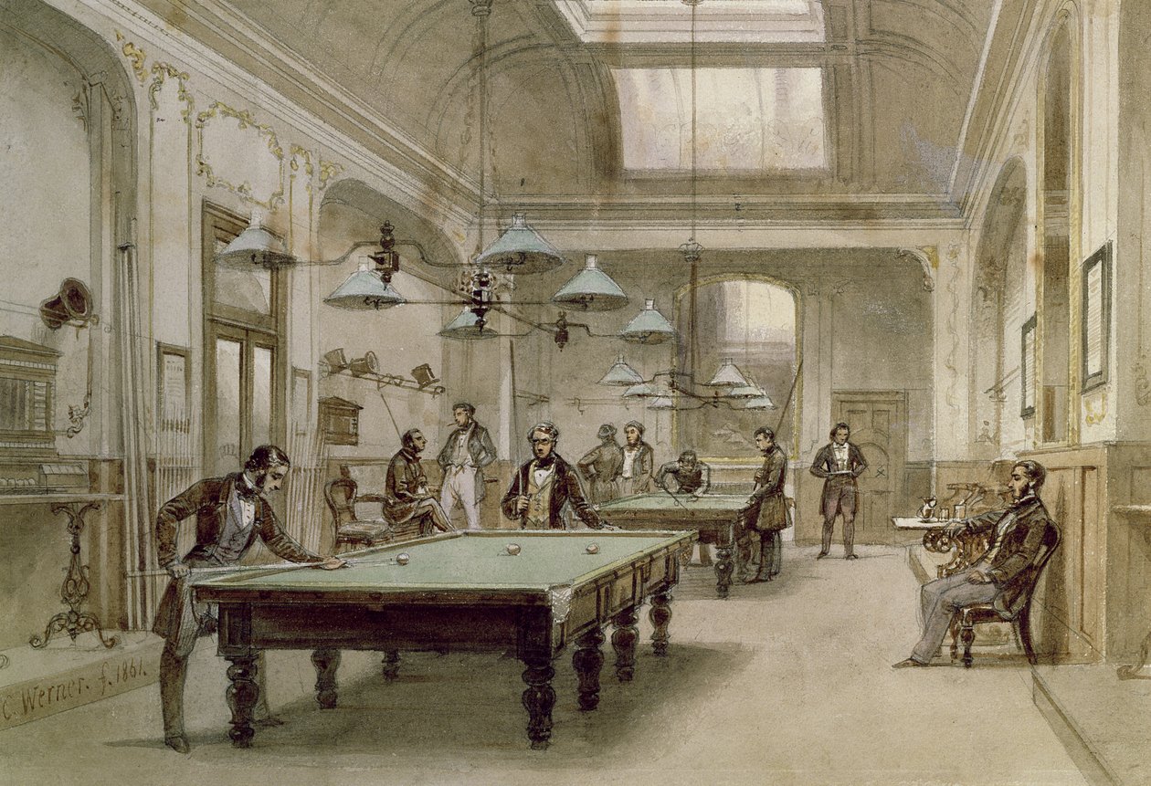 Sala bilardowa, 1861 autorstwa Carl Friedrich Heinrich Werner