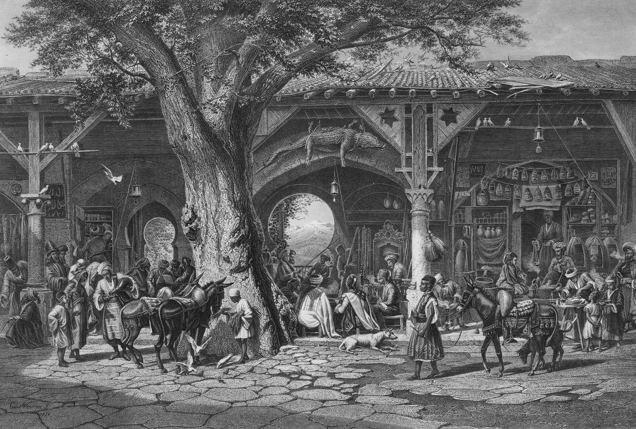 Ulica w Damaszku rytowana przez C. Bertranda autorstwa Carl Friedrich Heinrich Werner