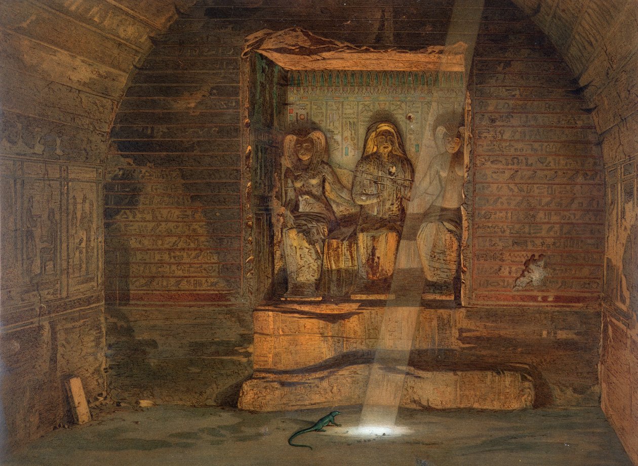 Grobowiec w El-Kab, jedna z 24 ilustracji wykonanych przez G.W. Seitz