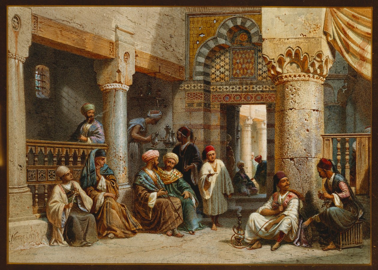 Arabskie postacie w kawiarni, 1870 autorstwa Carl Friedrich Heinrich Werner