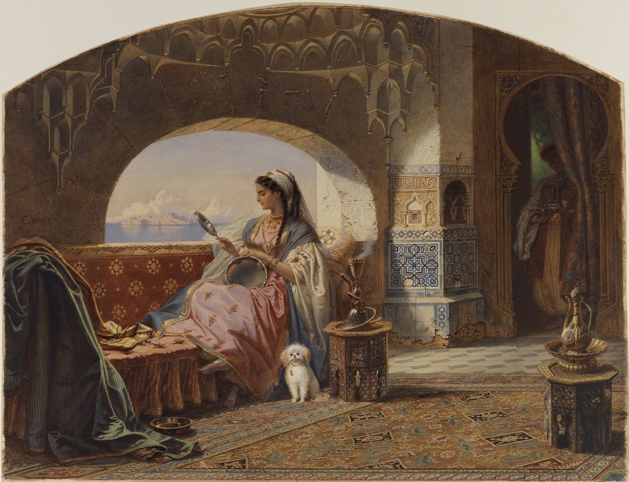 Piękno z tamburynem autorstwa Carl Friedrich Heinrich Werner