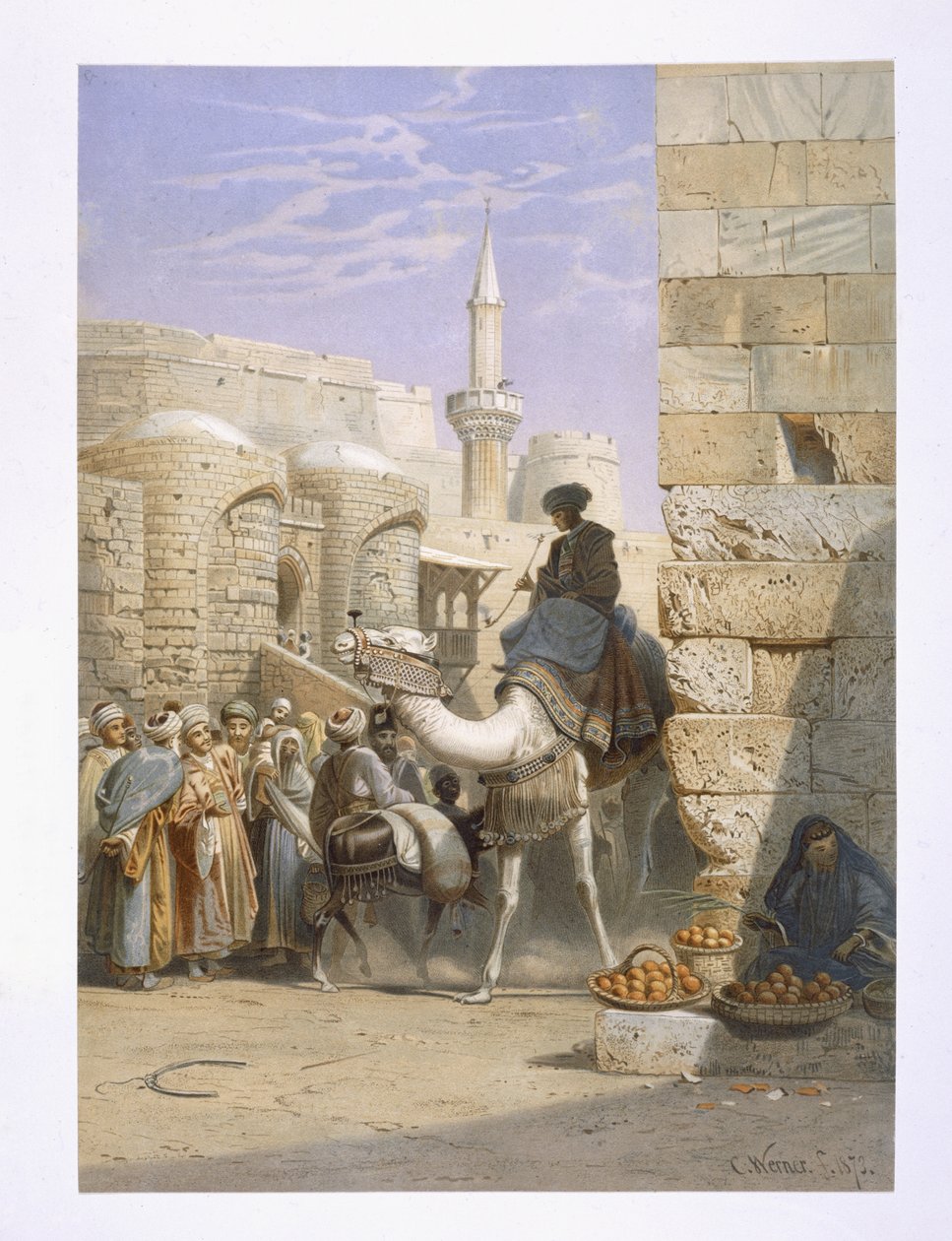 Życie uliczne w Kairze autorstwa Carl Friedrich Heinrich Werner