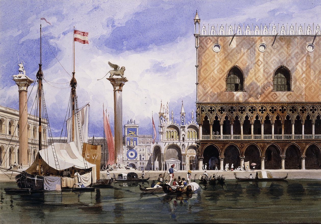 Piazzetta di San Marco, Wenecja, 1839 autorstwa Carl Friedrich Heinrich Werner