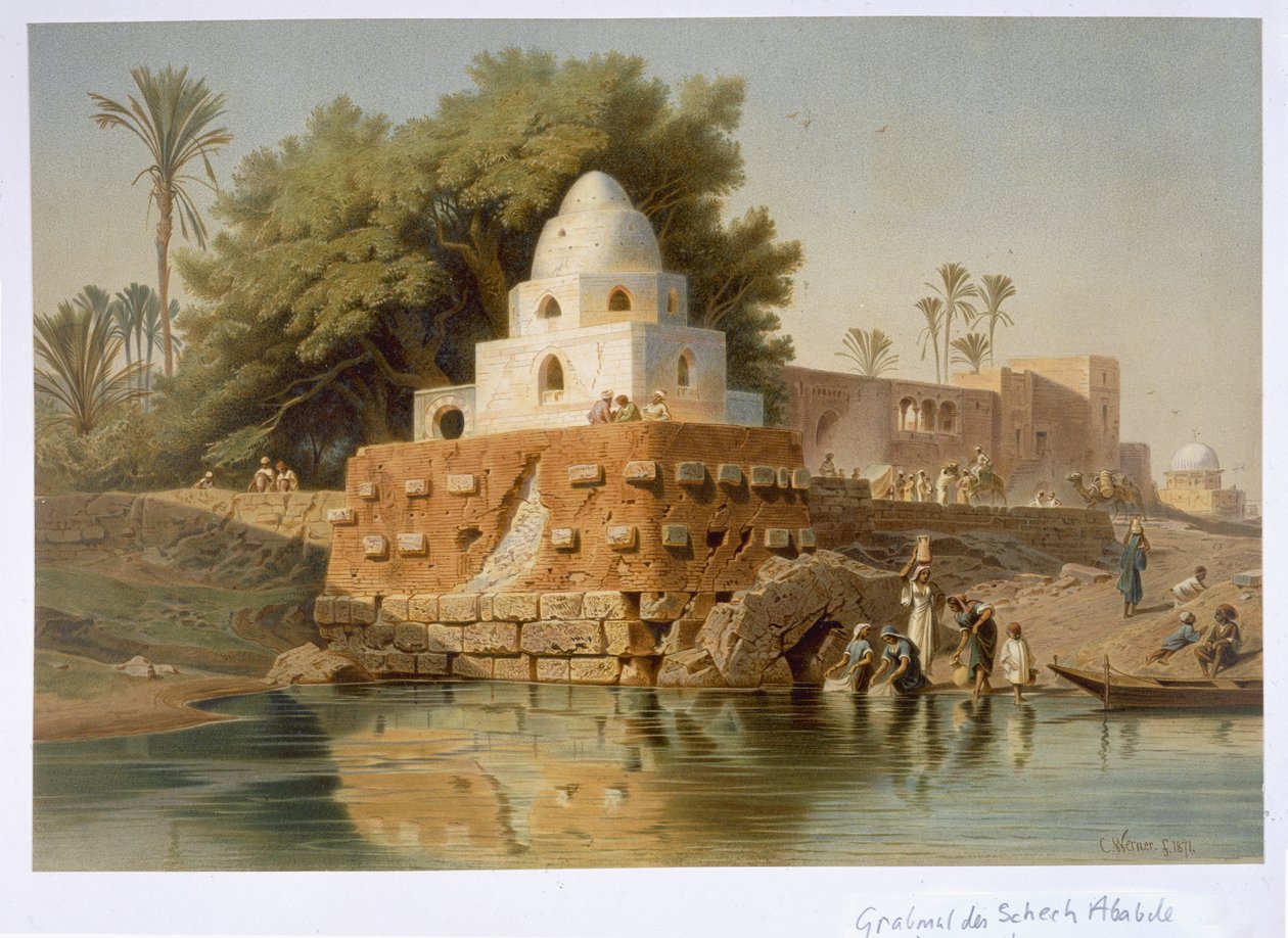 Grób Szejka Ababdy w Minya, Środkowy Egipt, 1871 autorstwa Carl Friedrich Heinrich Werner