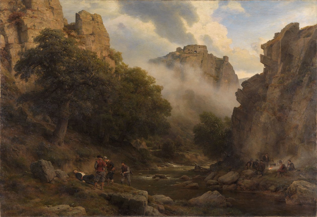 Dolina Bode w górach Harz autorstwa Carl Friedrich Lessing