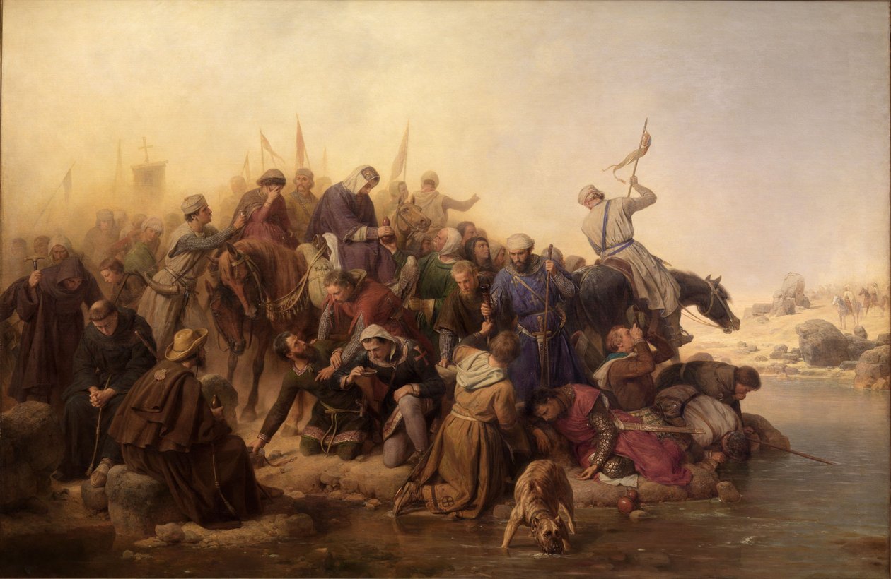 Krzyżowcy na pustyni autorstwa Carl Friedrich Lessing