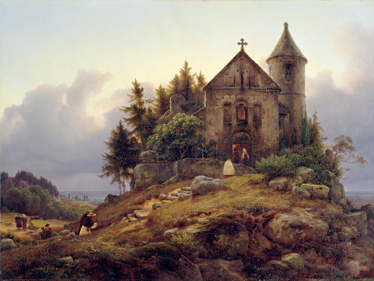 Kaplica leśna autorstwa Carl Friedrich Lessing