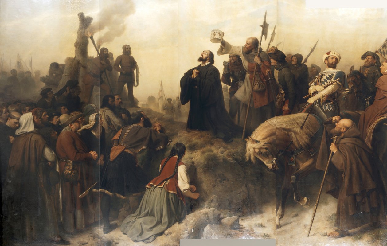 Hus przed stosem autorstwa Carl Friedrich Lessing