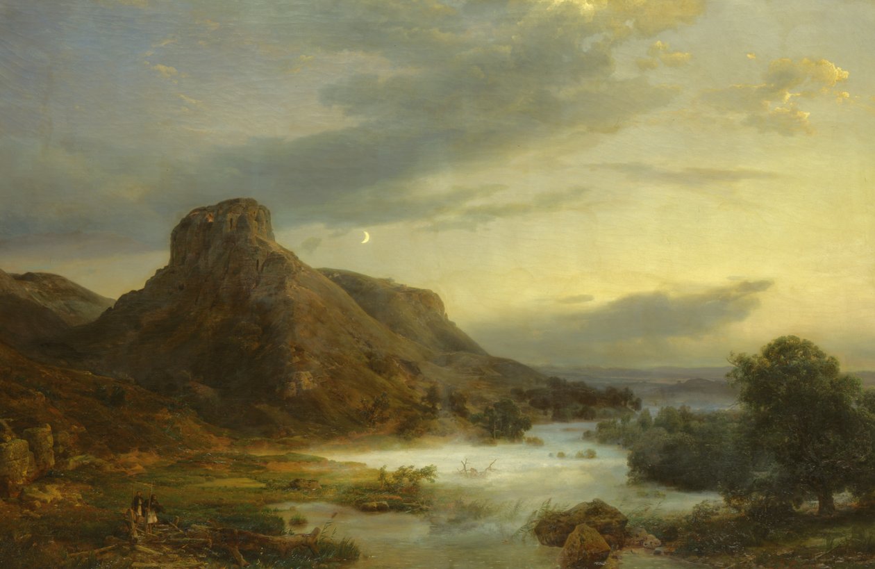 Góry w wieczornej mgle, 1856 autorstwa Carl Friedrich Lessing