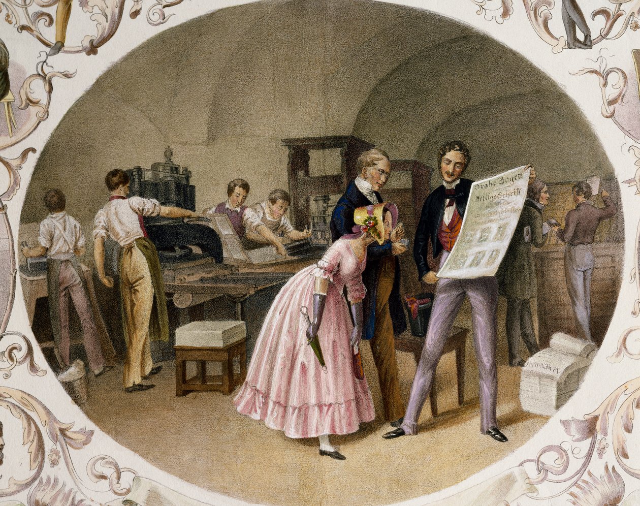 Wnętrze drukarni autorstwa Carl and Geiger Peter Johann Nepomuk Kunz