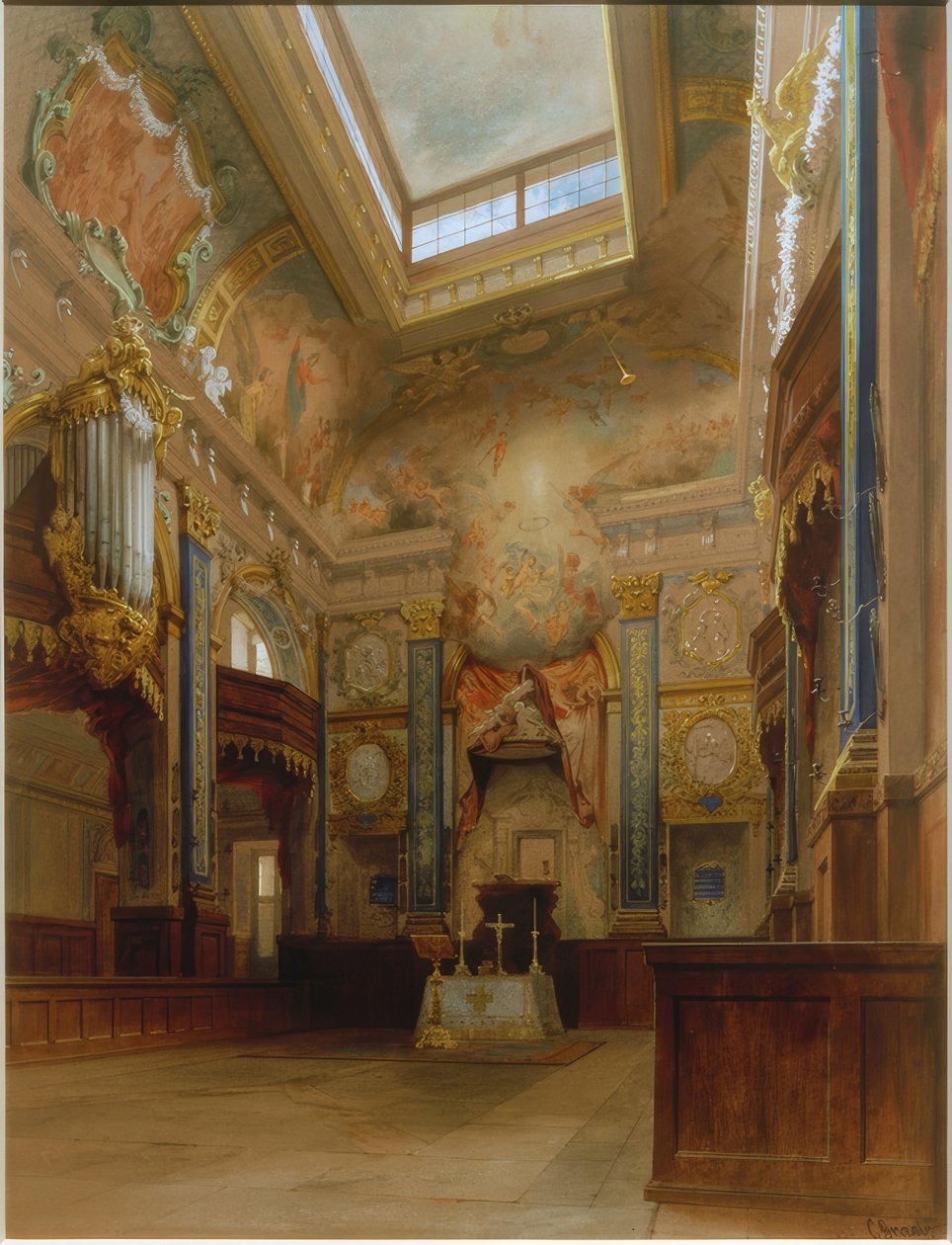 Kaplica w Pałacu Charlottenburg autorstwa Carl Georg Anton Gräb