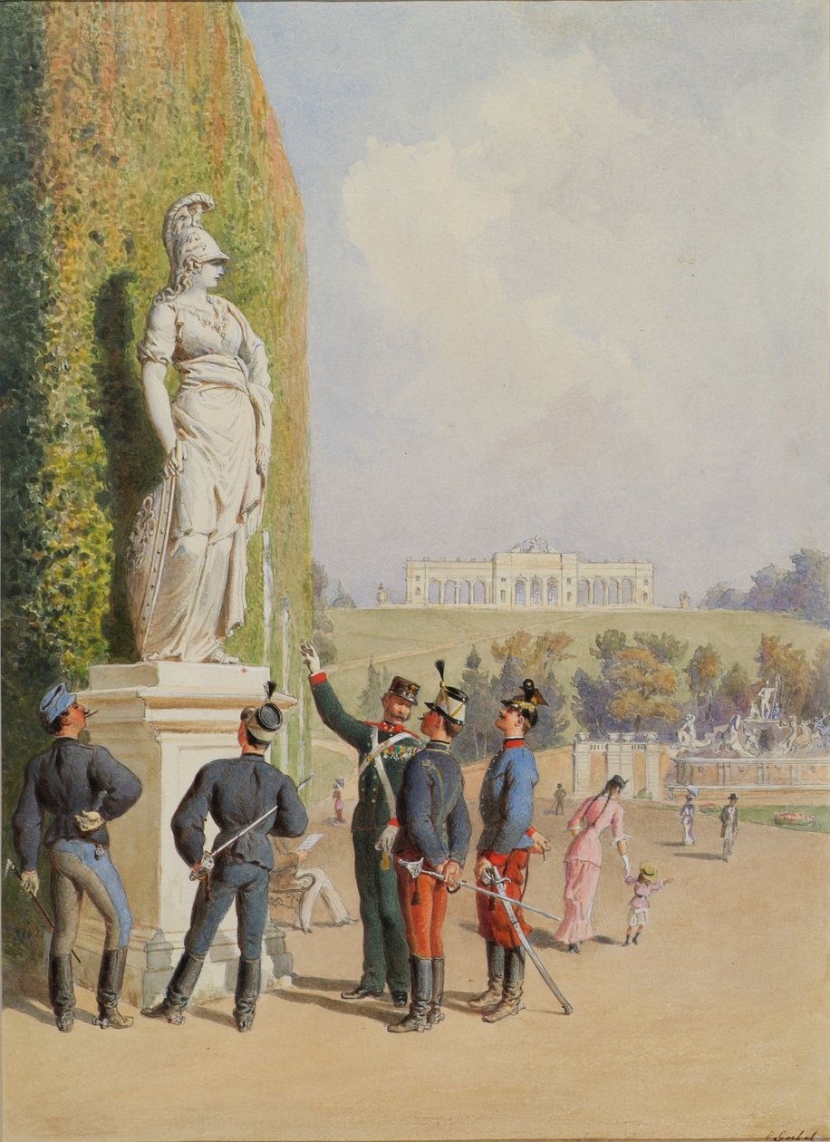 W ogrodzie pałacu Schönbrunn w Wiedniu autorstwa Carl Goebel d. J.