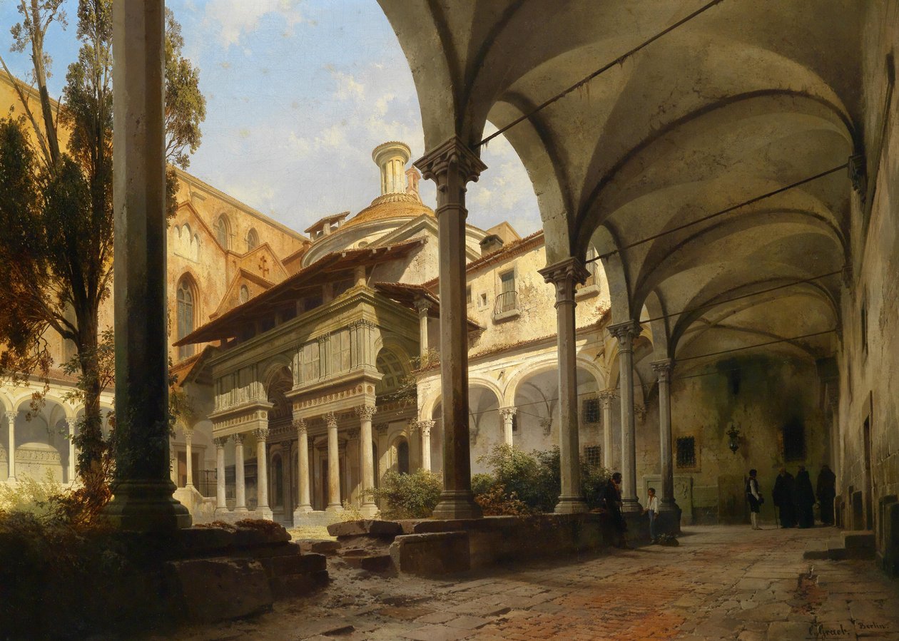 Hof mit Capella Pazzi autorstwa Carl Graeb
