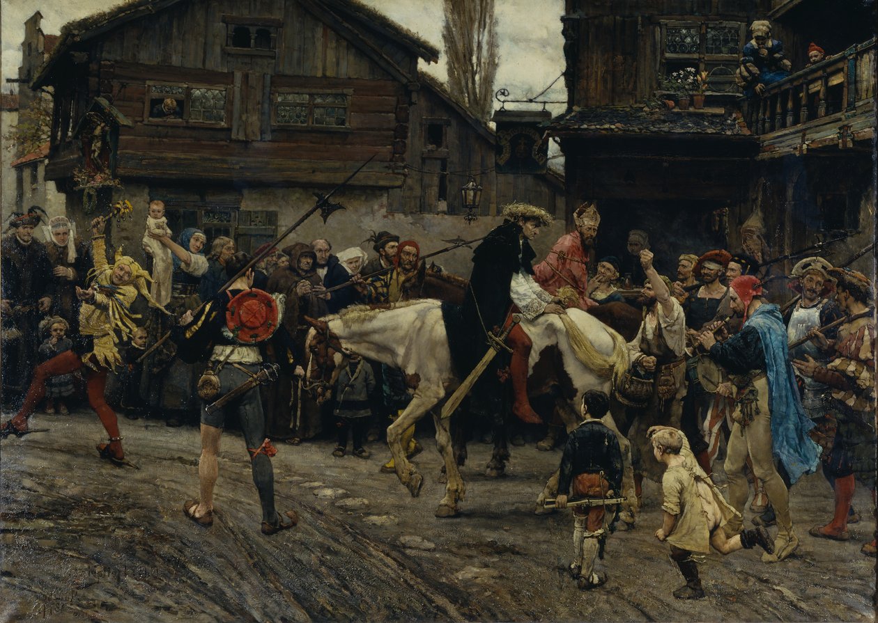 Ignoranckie wejście Pedera Sunnanvadera i Mistrza Knuta do Sztokholmu w 1526 roku, 1879 autorstwa Carl Gustaf Hellqvist