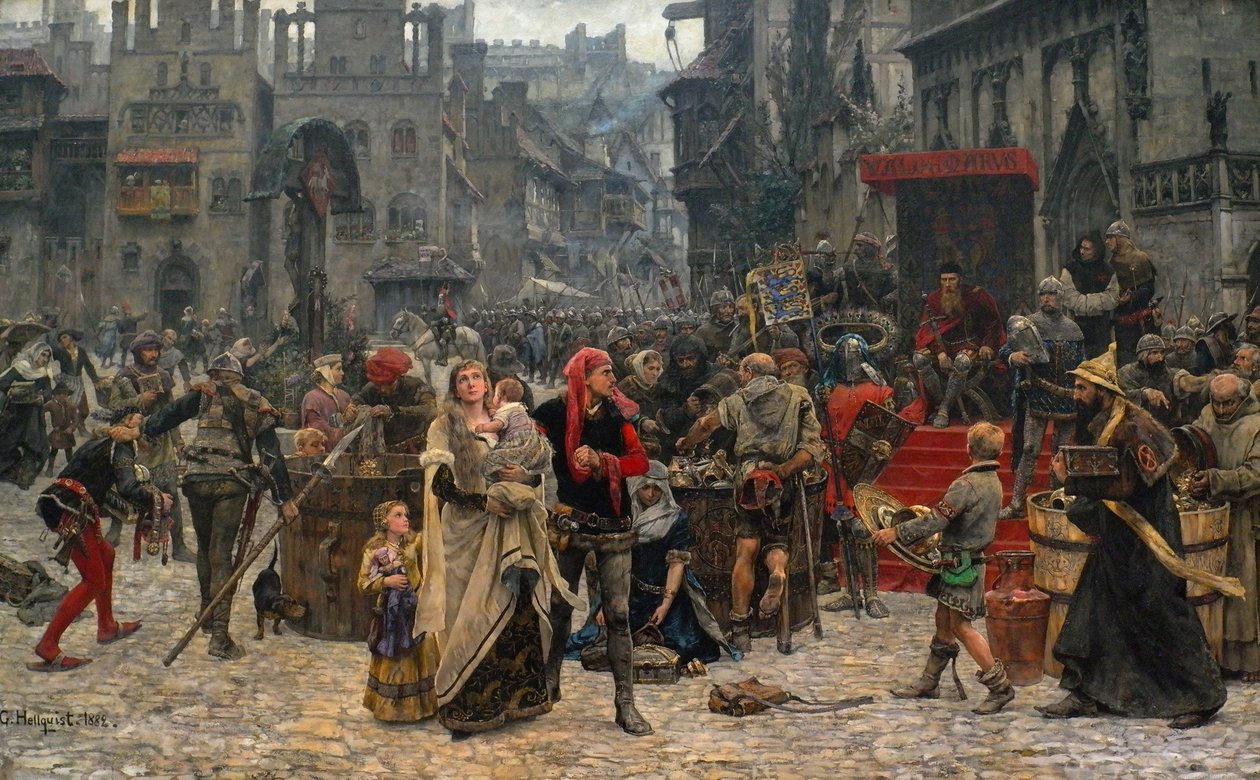 Valdemar IV Atterdag (ok.1320-75) trzymający Visby dla okupu autorstwa Carl Gustaf Hellqvist