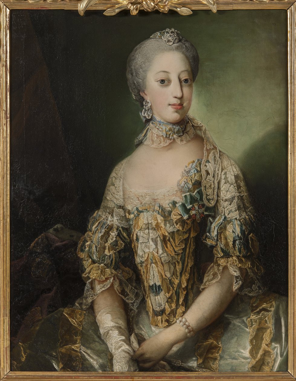 Sophie Madeleine z Danii, królowa Szwecji - Portret Zofii Magdaleny z Danii (1746-1813), królowej Szwecji, autorstwa Pilo, Carl Gustaf (1711-1793). olej na płótnie autorstwa Carl Gustaf Pilo