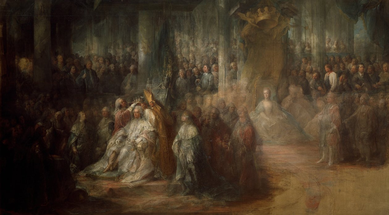 Koronacja króla Szwecji Gustawa III, 1782-1793 autorstwa Carl Gustaf Pilo