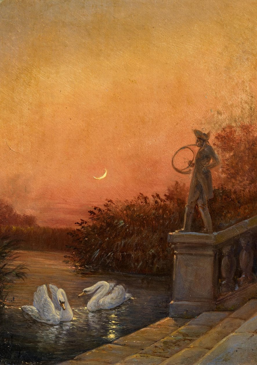Świt w pobliżu zamku Moritzburg autorstwa Carl Gustav Carus