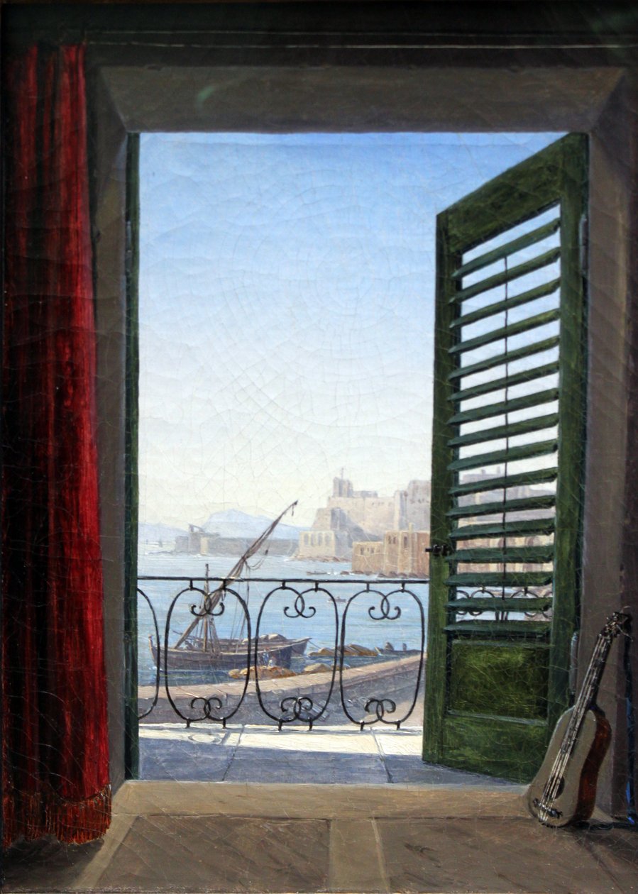 Niemcy: Balkon w Neapolu Pokój z balkonem z widokiem na Zatokę Neapolitańską autorstwa Carl Gustav Carus