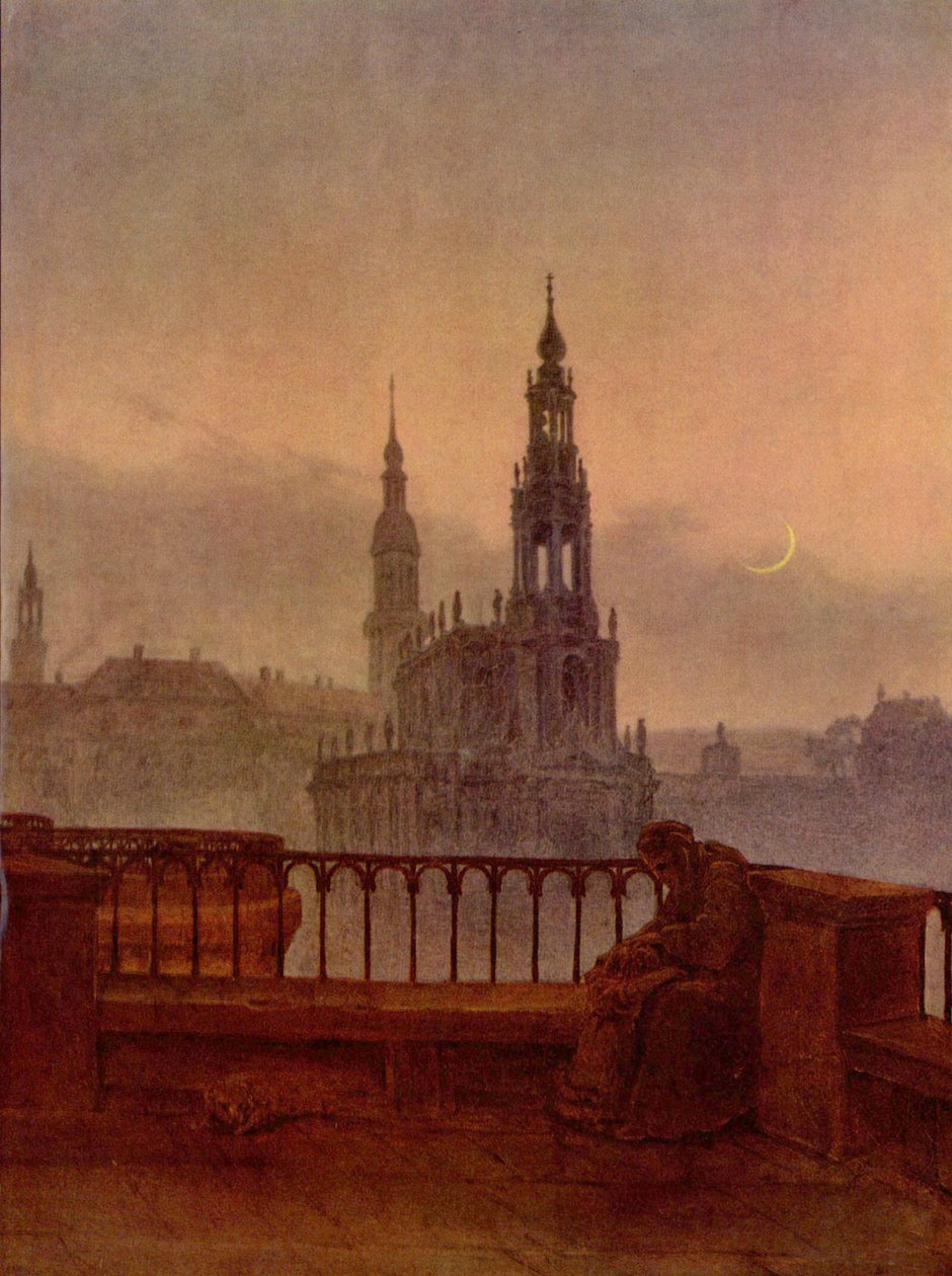 Niemiecki: Widok na Drezno z tarasu Brühla Widok na Drezno z tarasu Brühla autorstwa Carl Gustav Carus