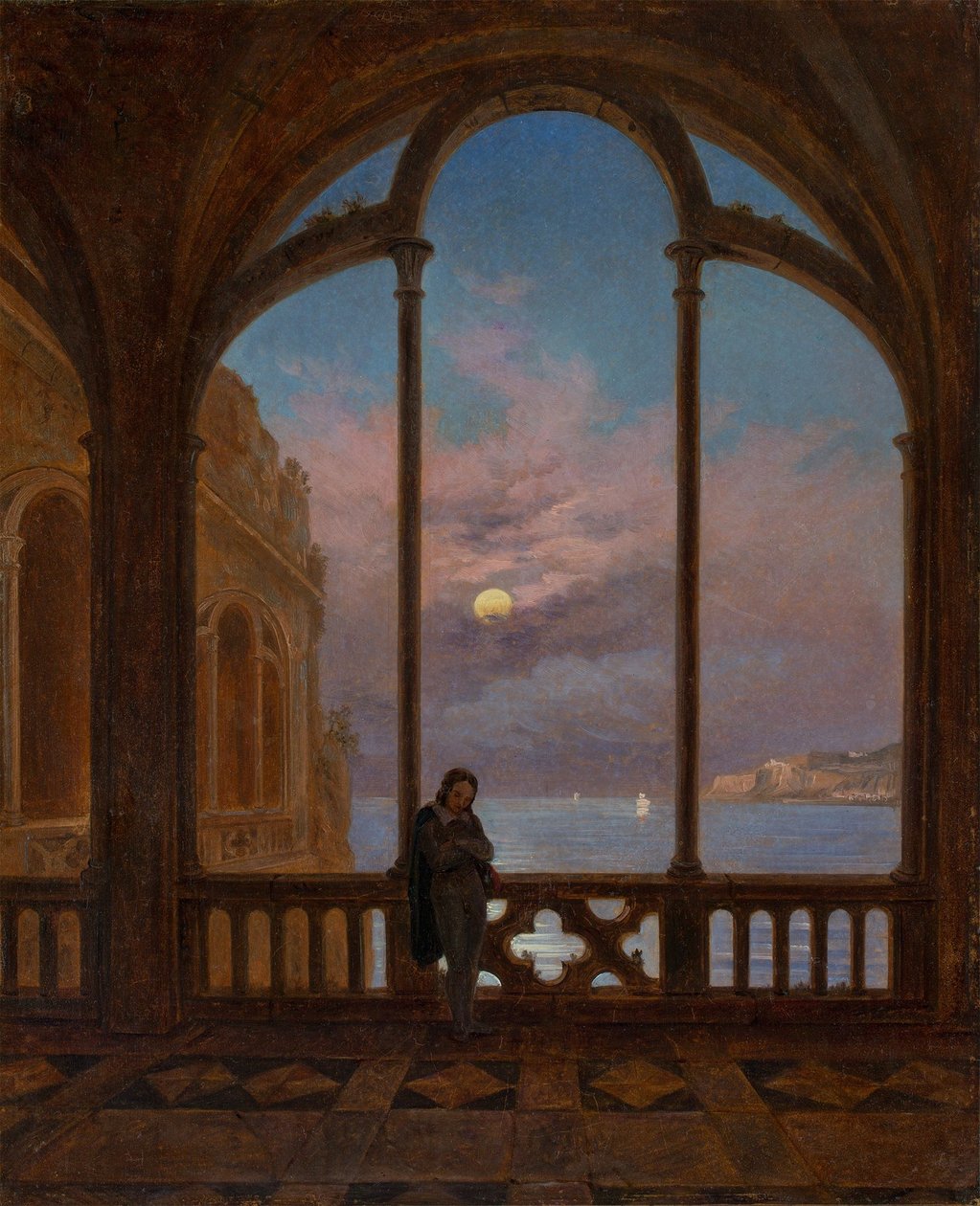 Niemiecki: Wspomnienie Neapolu (Księżycowa noc nad Morzem Śródziemnym) autorstwa Carl Gustav Carus