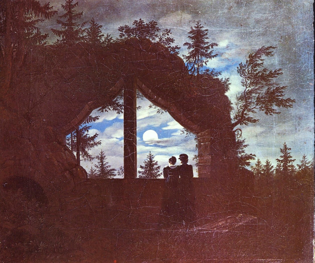 Niemiecki: Okno w Oybin przy świetle księżyca autorstwa Carl Gustav Carus