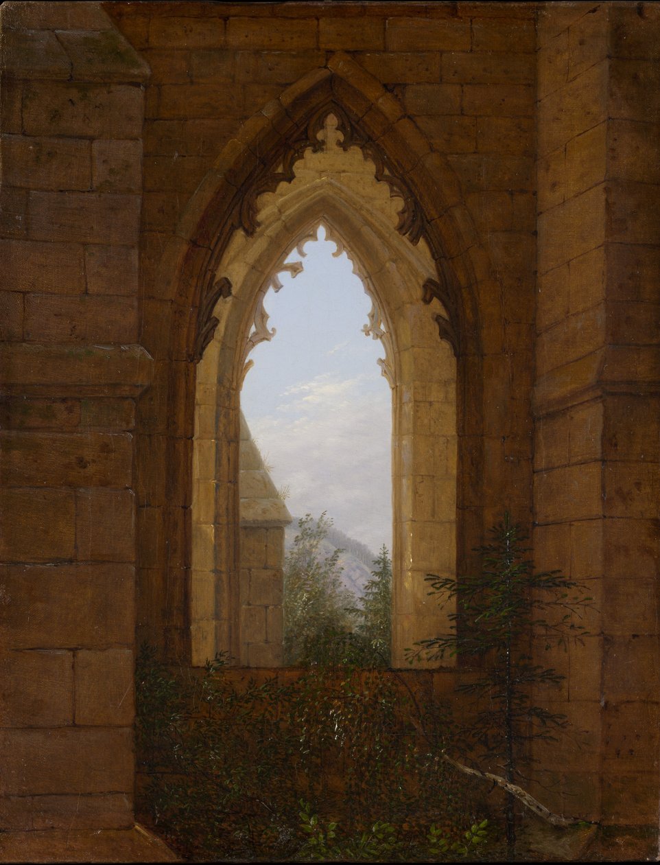 Gotyckie okno w ruinach klasztoru Oybin autorstwa Carl Gustav Carus