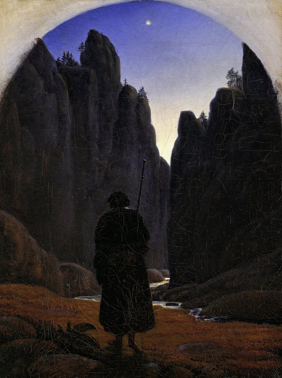 Pielgrzym w Skalistej Dolinie, ok. 1820 autorstwa Carl Gustav Carus