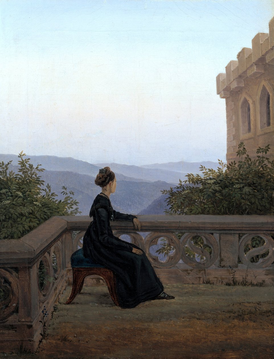 Kobieta na balkonie, 1824 autorstwa Carl Gustav Carus