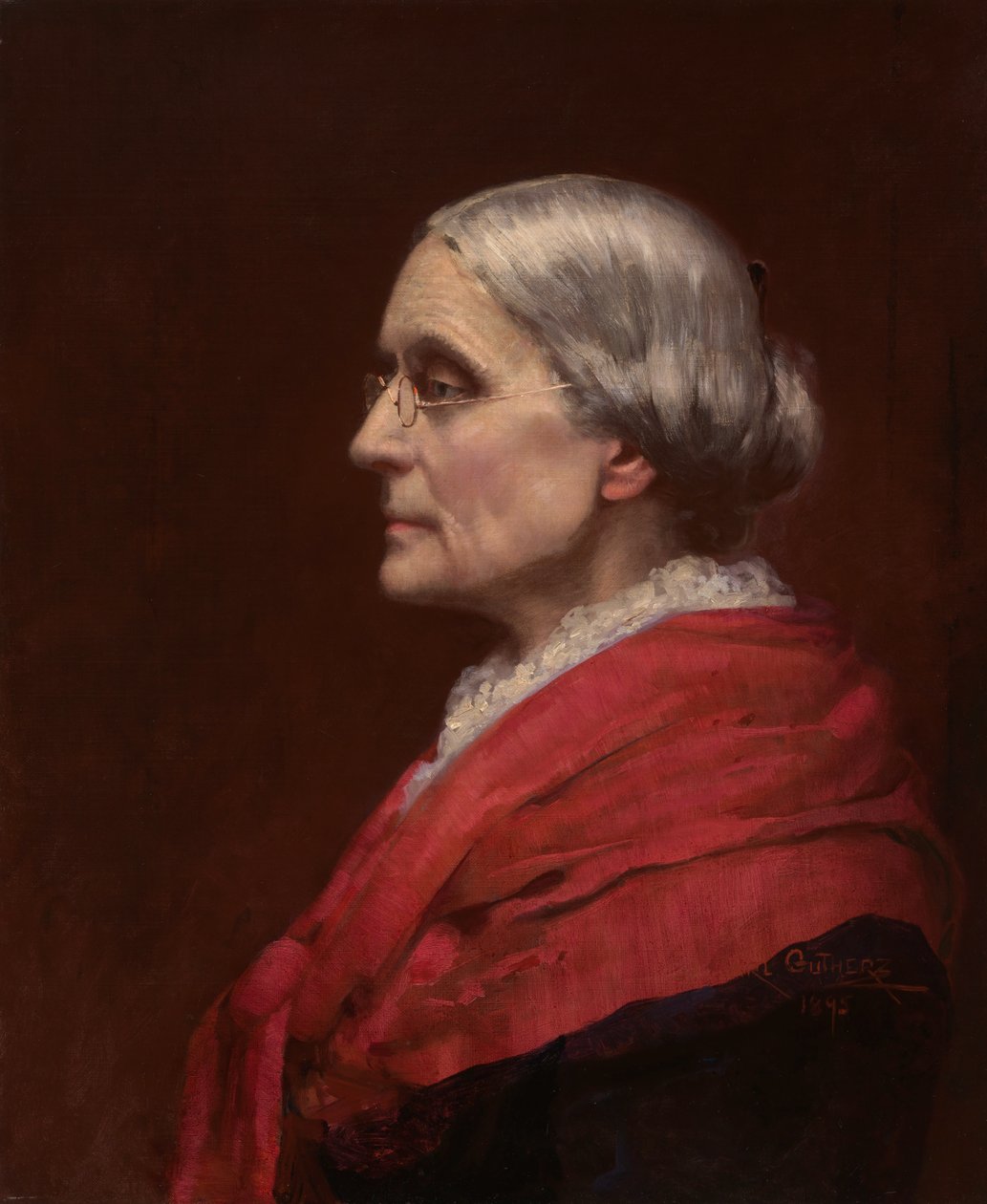 Susan Brownell Anthony, 1895. autorstwa Carl Gutherz