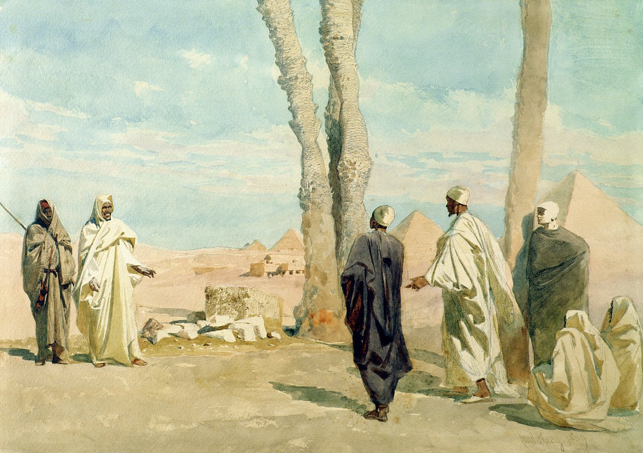 Beduin z Pustyni Sahara przeprowadzający badania w Gizie, 1859 r. autorstwa Carl Haag