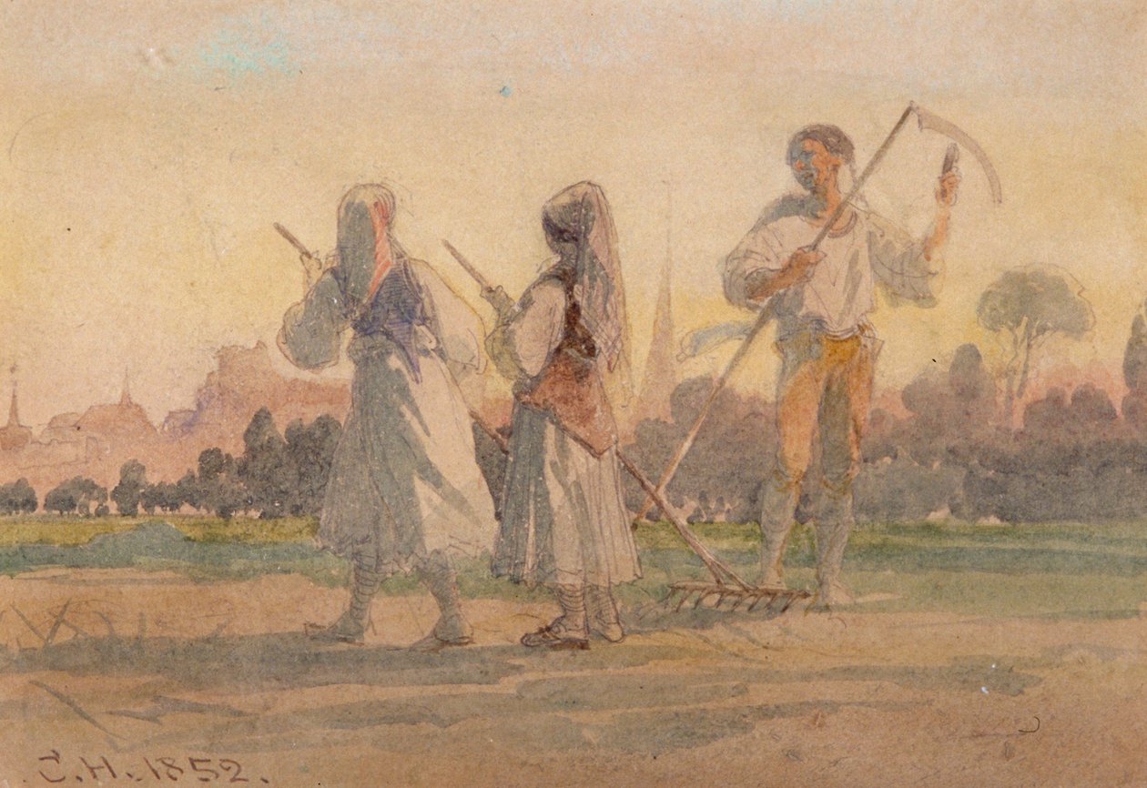 „Chłopi frankońscy koło Würzburga”, Niemcy, 1852 r. autorstwa Carl Haag