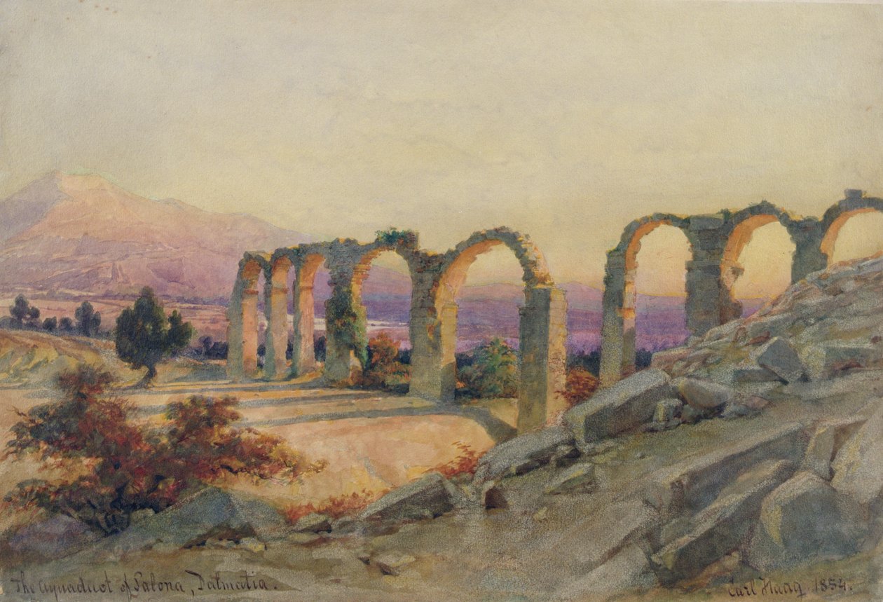 Akwedukt w Salonie, Dalmacja, 1854 autorstwa Carl Haag