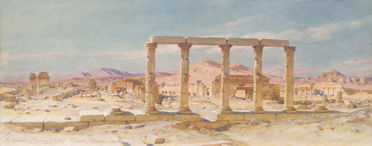 Pozostałości Pałacu Zenobii, Palmyra autorstwa Carl Haag