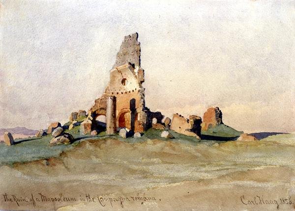 Ruiny mauzoleum na rzymskiej wsi autorstwa Carl Haag