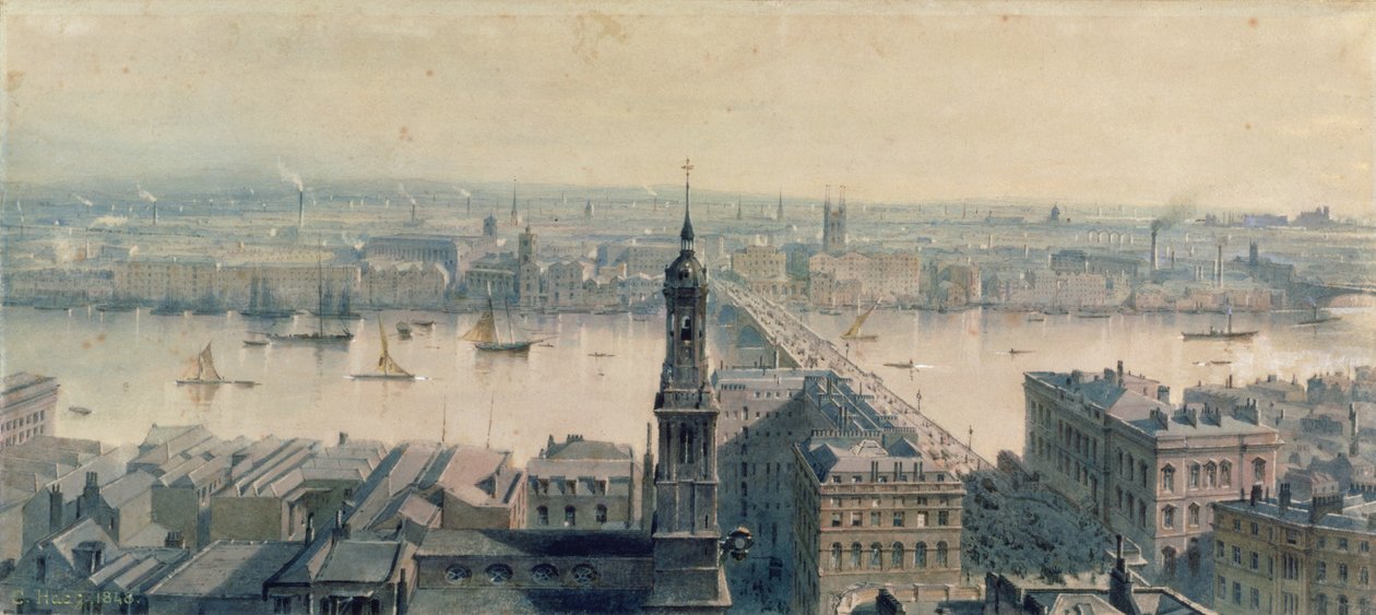 Widok Londynu z pomnika patrzącego na południe, 1848 autorstwa Carl Haag