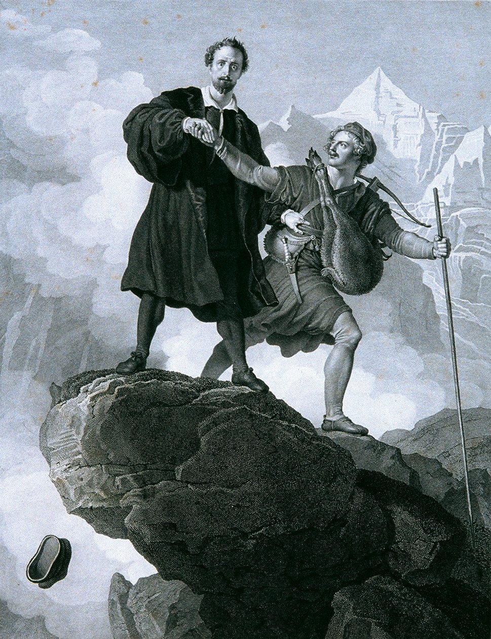 Manfred i łowca kozic autorstwa Carl Heinrich Rahl