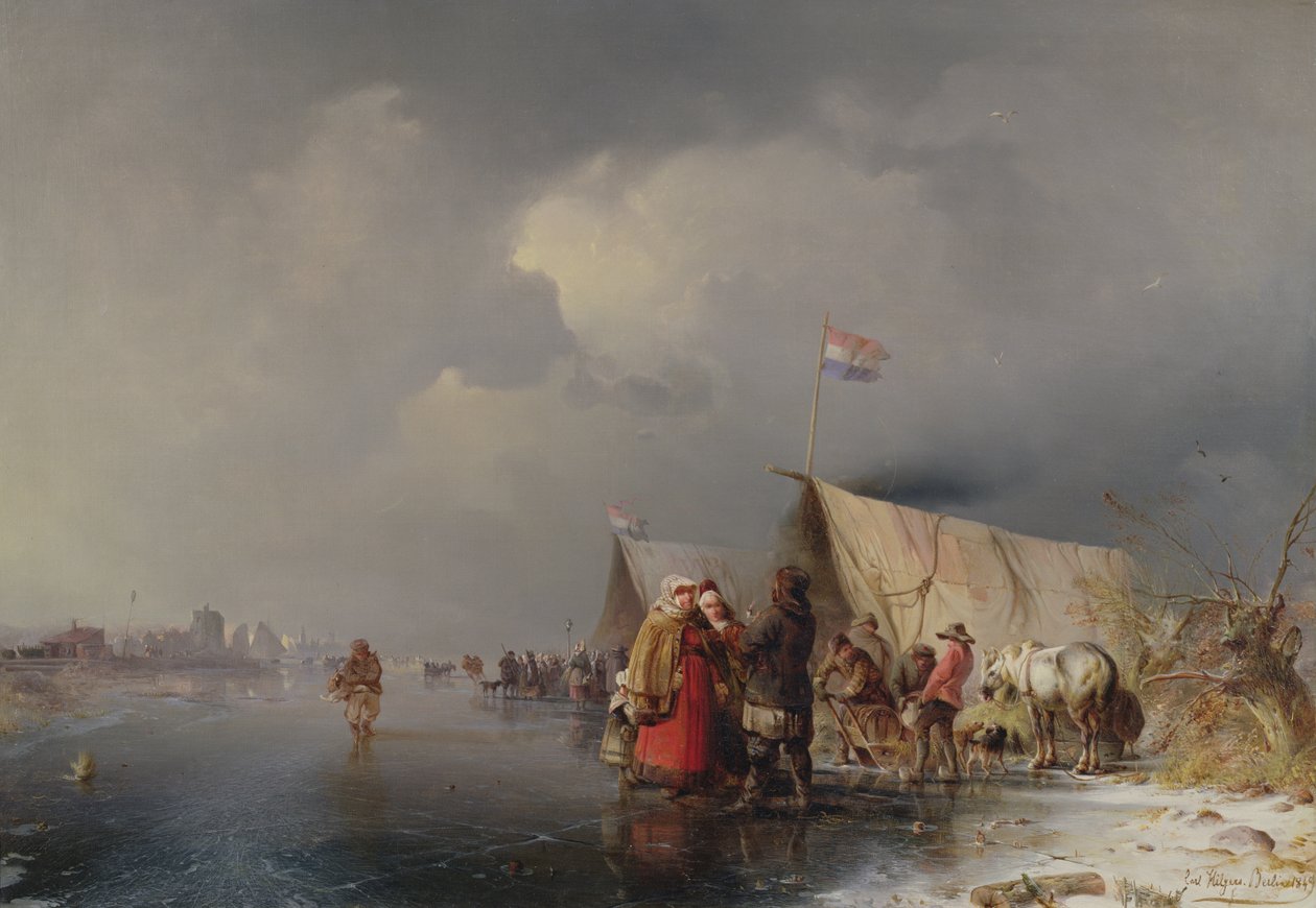 Holenderski obóz na lodzie, 1849 autorstwa Carl Hilgers