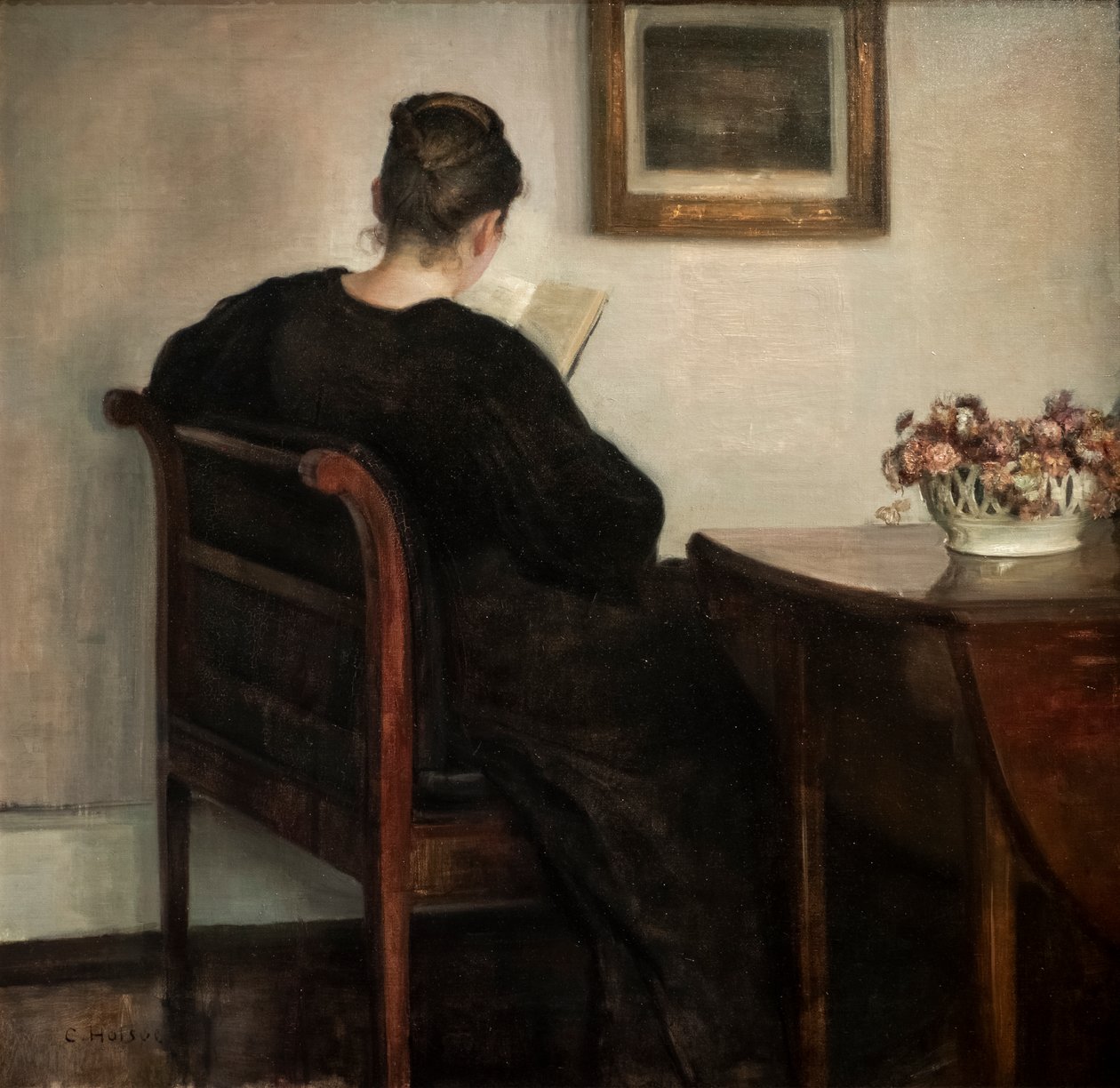 Wnętrze, czytająca kobieta autorstwa Carl Holsoe