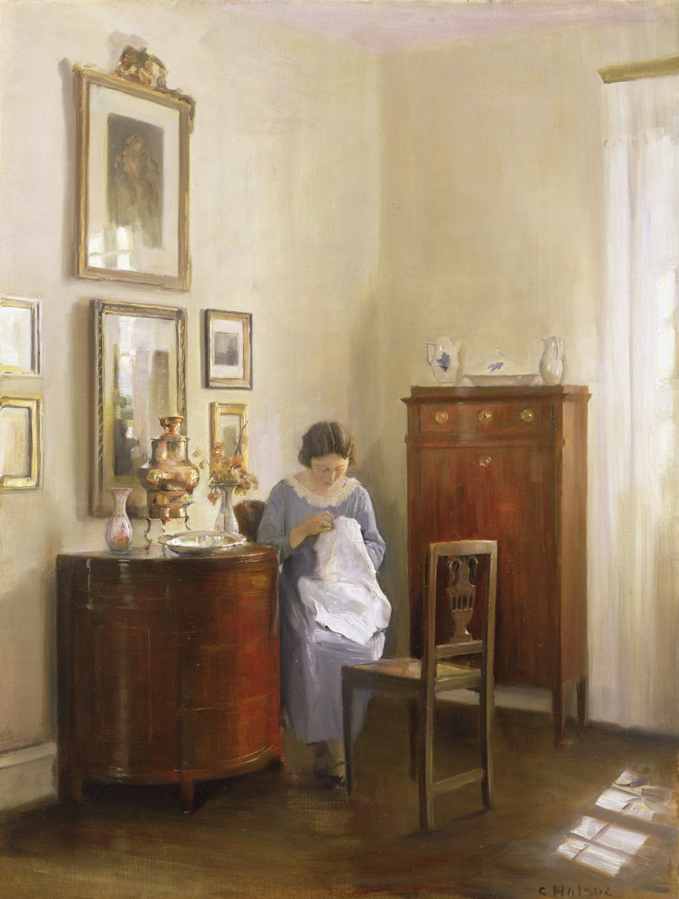 Wnętrze z Panią Szwalną, ok.1910 autorstwa Carl Holsoe