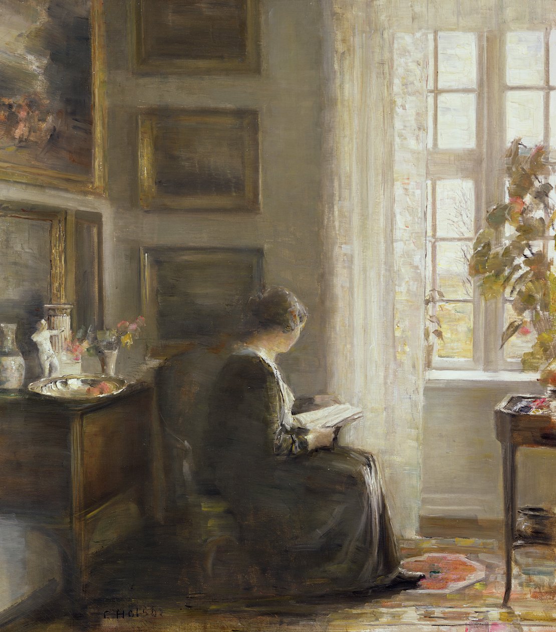 Czytanie przy słonecznym oknie autorstwa Carl Holsoe