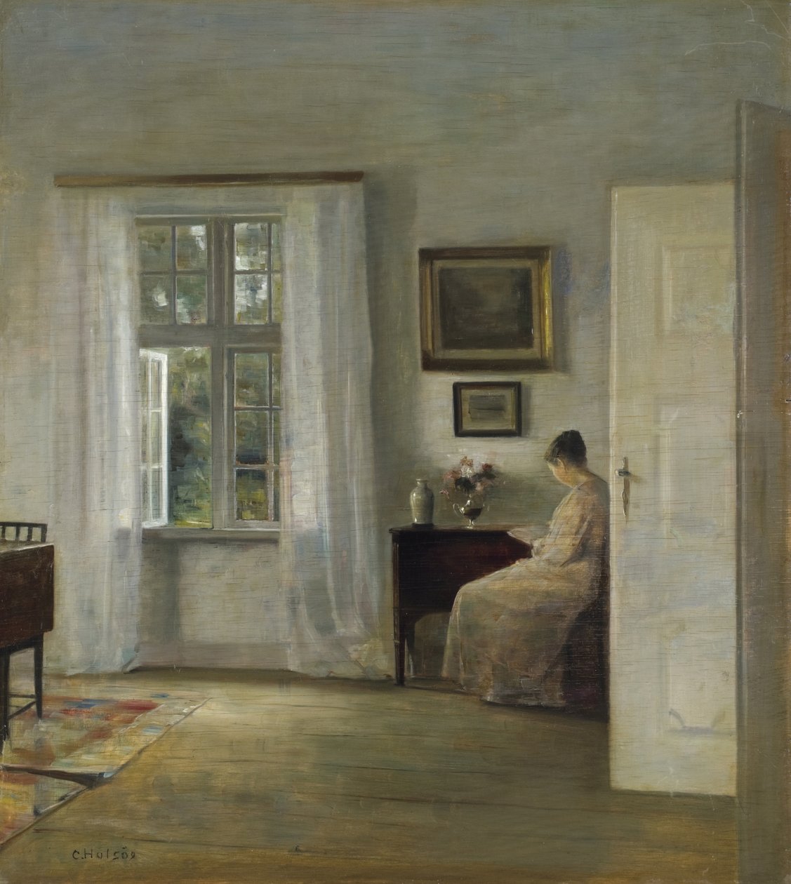 The Reader par Holsoe, Carl (1863-1935), - Olej na drewnie, 70x62,5 - Kolekcja prywatna autorstwa Carl Holsoe