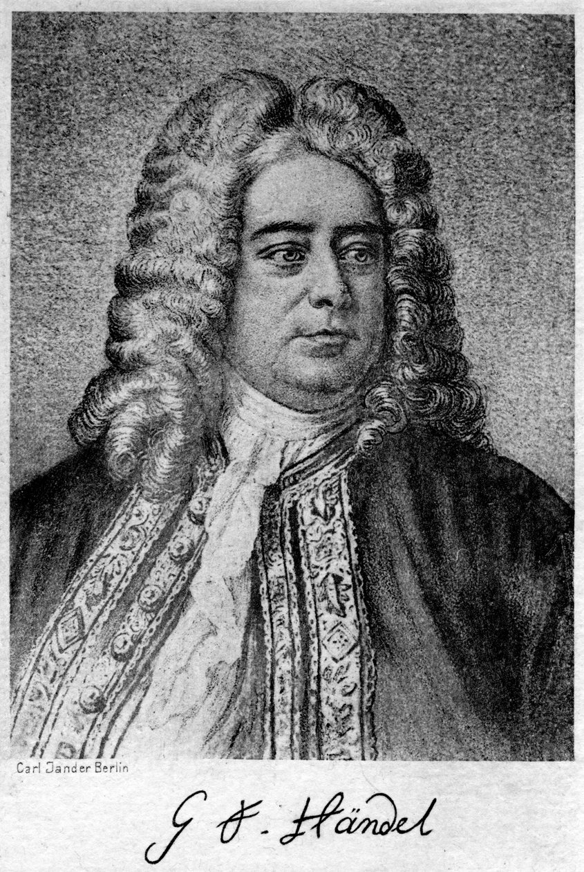 George Frideric Handel 1685-1759, urodzony w Niemczech kompozytor brytyjski, XX wiek. autorstwa Carl Jander