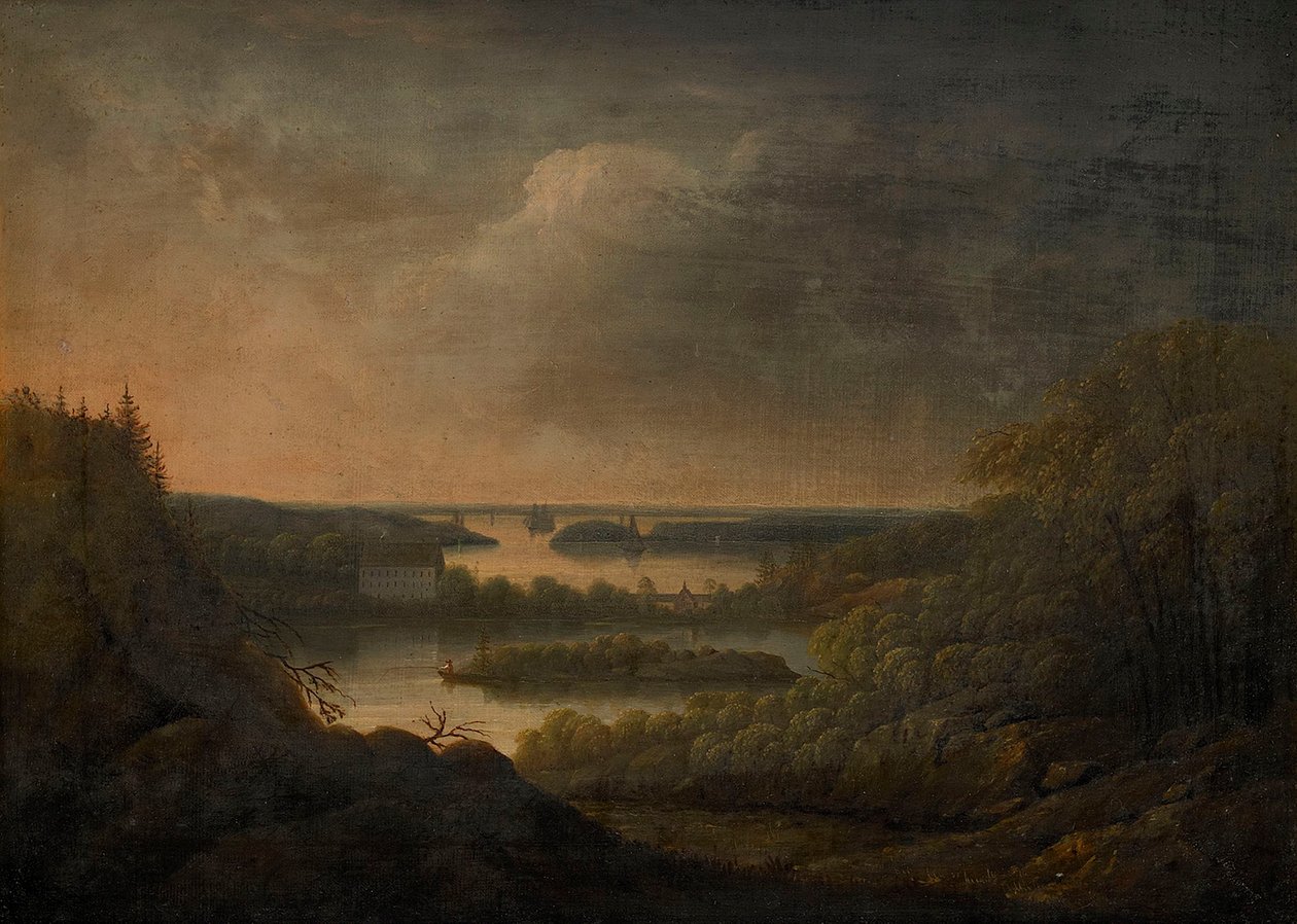 Widok na Velamsund Manor autorstwa Carl Johan Fahlcrantz