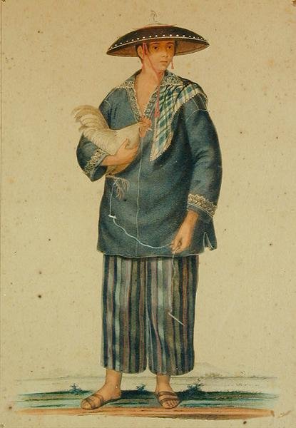Indianin z Manili (lito ręcznie kolorowane) autorstwa Carl Johann Karuth