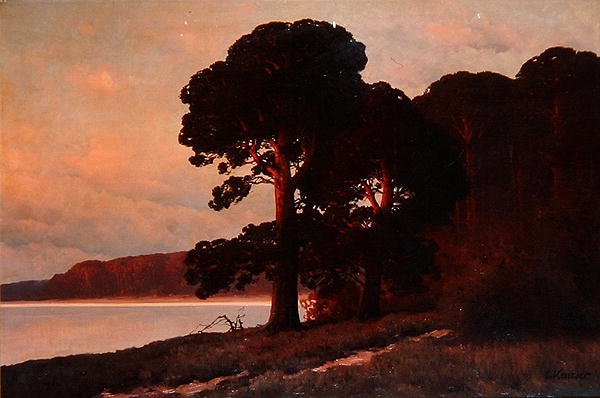 Zachód słońca, ok. 1930 (olej na płótnie) autorstwa Carl Kenzler
